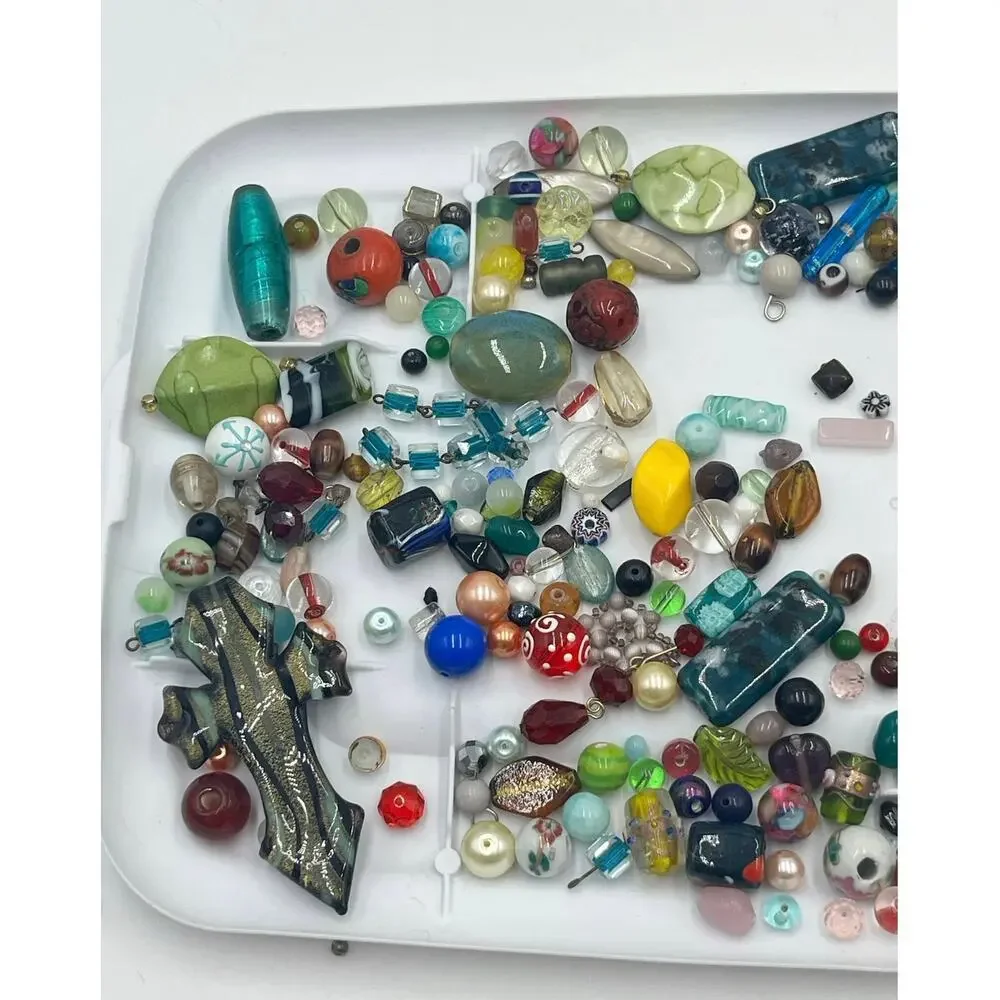 One Pound Mix of Assorted Glass Beads for Jewelry Making, Craft, Repurpose LOT 3